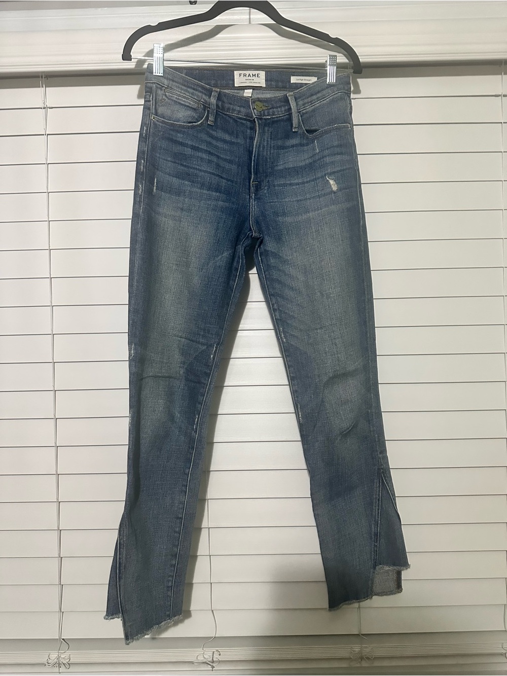 💙 FRAME Le High Straight Beaudry Split Hem Jeans Size 25